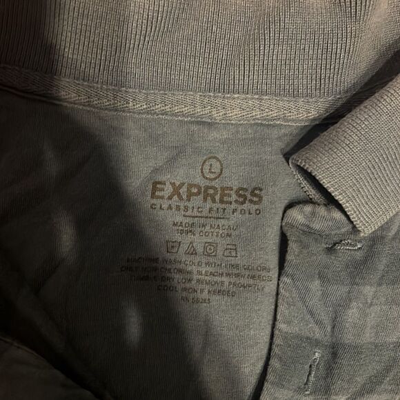 Mens Large Express Blue Striped Shirt - Good Condition - Picture 2 of 3